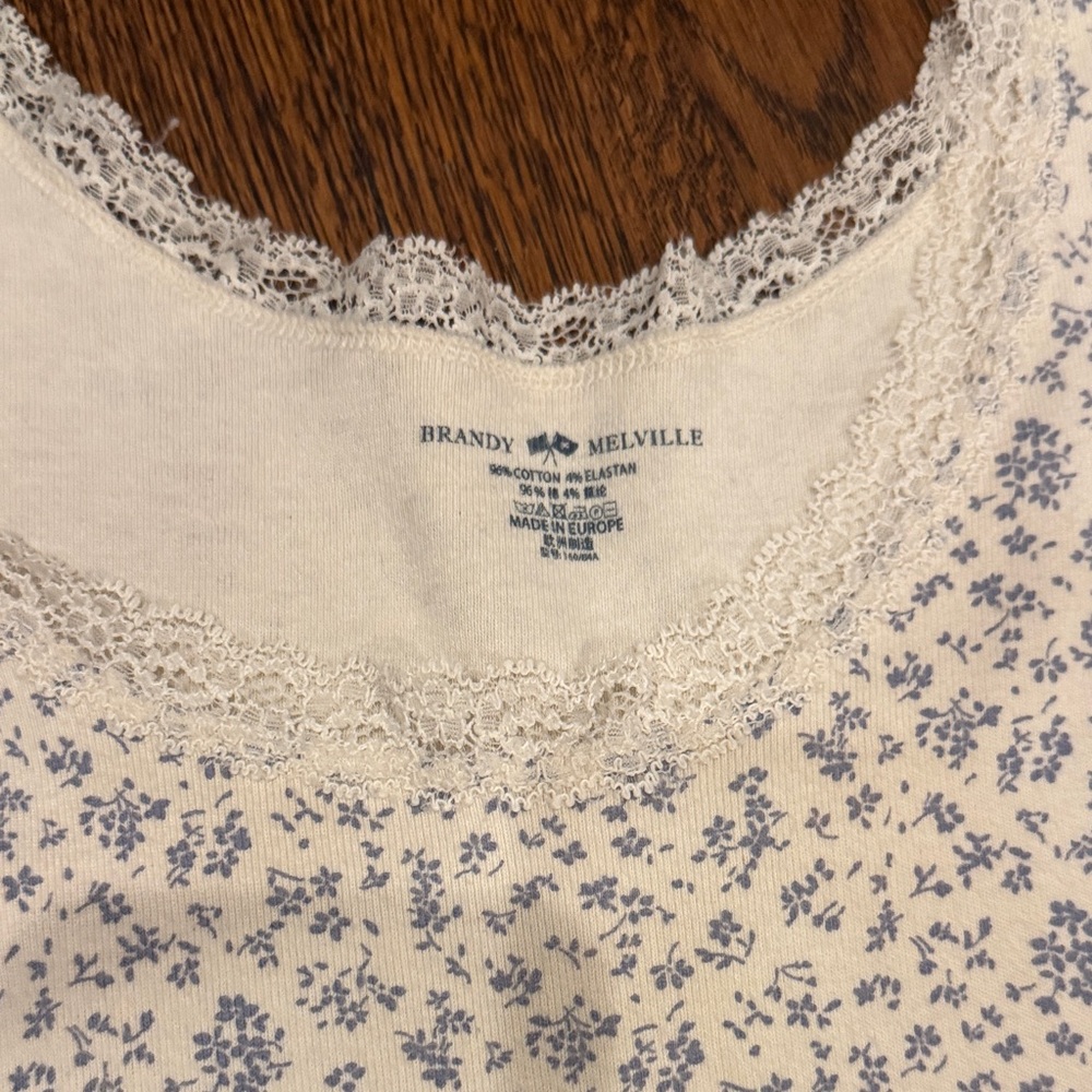 Brandy Melville Ivory and Navy Floral Dress